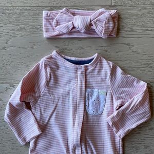 7 for all mankind 3-6 mo baby girl footie cotton